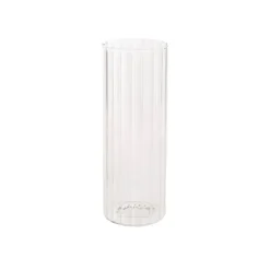 Glass Cylinder Floral Event Vase Ribbed Clear (10Dx25cmH)