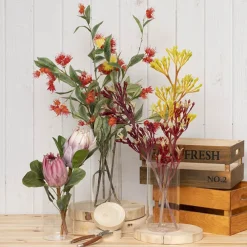 Glass Cylinder Floral Event Vase Clear (12Dx20cmH)