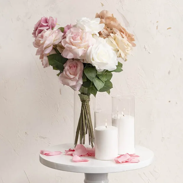 Glass Cylinder Floral Event Vase Clear (10Dx30cmH)