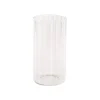 Glass Cylinder Floral Event Vase Ribbed Clear (12Dx25cmH)