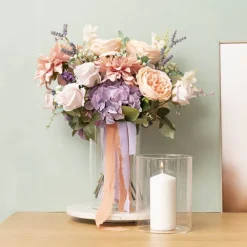 Glass Cylinder Floral Event Vase Clear (15Dx20cmH)