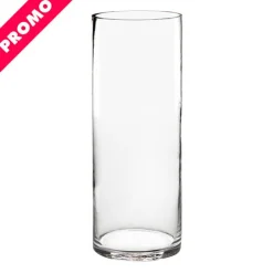 Glass Cylinder Vase Clear (12Dx30cmH) Promo