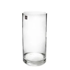 Glass Cylinder Vase Clear (14Dx32cmH)