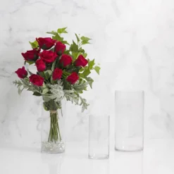 Glass Cylinder Vase Clear (14Dx32cmH)