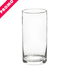 Glass Cylinder Vase Clear (12Dx20cmH) Promo