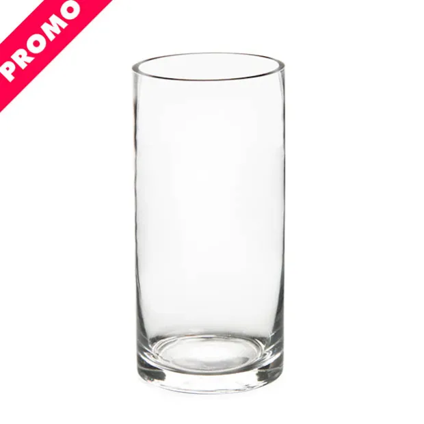 Glass Cylinder Vase Clear (12Dx20cmH) Promo