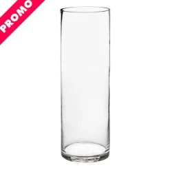 Glass Cylinder Vase Clear (10Dx30cmH) Promo