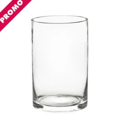 Glass Cylinder Vase Clear (15Dx20cmH) Promo