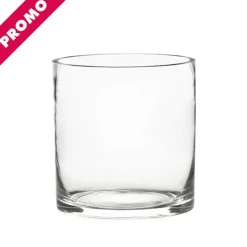 Glass Cylinder Vase Clear (15Dx15cmH) Promo