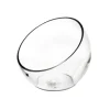 Glass Diagonal Cut Round Vase Clear (TD:18x BD:9.8x15.2cmH)