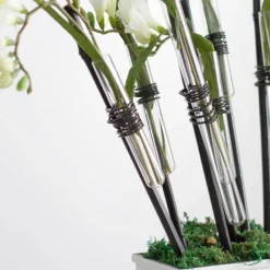 Glass Flower Test Tube 5 Pack Clear (18mmx13cmH)