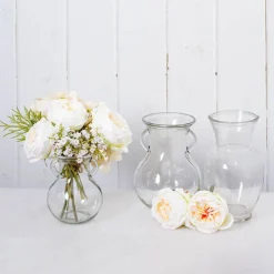 Glass Ginger Lily Vase With Handle Clear (11.5X15X20cmH)