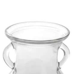Glass Ginger Lily Vase With Handle Clear (11.5X15X20cmH)