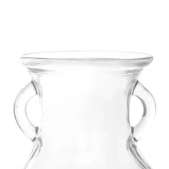 Glass Ginger Lily Vase With Handle Clear (11.5X15X20cmH)