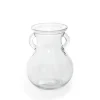 Glass Ginger Lily Vase With Handle Clear (9X12X15cmH)