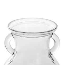 Glass Ginger Lily Vase With Handle Clear (9X12X15cmH)