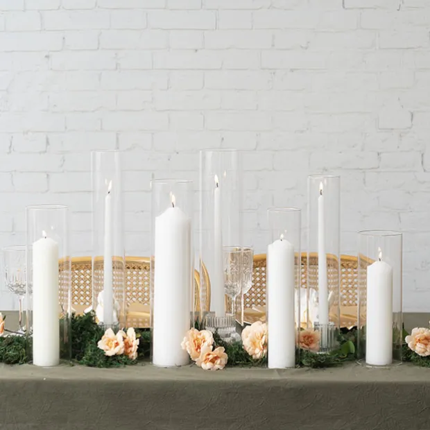 Glass Hurricane Event Candle Sleeve Clear (6.5cmDx40cmH)