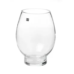 Glass Hurricane Vase Lotus Clear (16x30cmH)