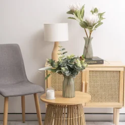 Glass Lynne Bottle Vase Frosted Sage (11x11.5x20cmH)