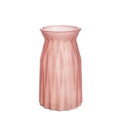 Glass Lynne Bottle Vase Frosted Pink (11x11.5x20cmH)