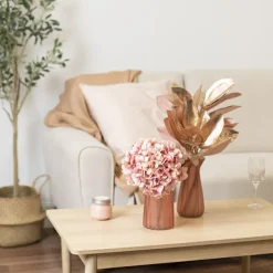 Glass Lynne Bottle Vase Frosted Pink (11x11.5x20cmH)