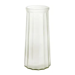 Glass Lynne Conical Vase Matte White (9.3x11x24.5cmH)