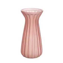 Glass Lynne Posy Vase Matte Pink (10x11x22cmH)