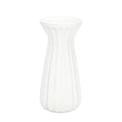 Glass Lynne Posy Vase Matte Frosted White (10x11x22cmH)