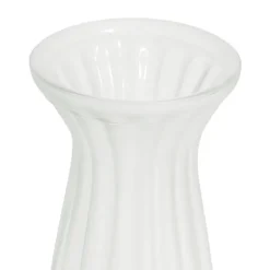 Glass Lynne Posy Vase Matte Frosted White (10x11x22cmH)