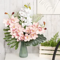 Glass Lynne Posy Vase Matte Sage (10x11x22cmH)