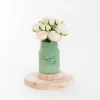Glass Mason Jar Fresh Cuts Posy Vase Sage Green (9.5Dx15cmH)