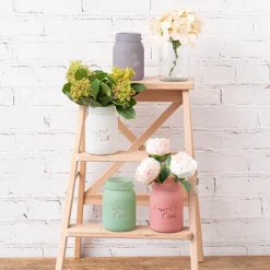 Glass Mason Jar Fresh Cuts Posy Vase Grey (9.5Dx15cmH)