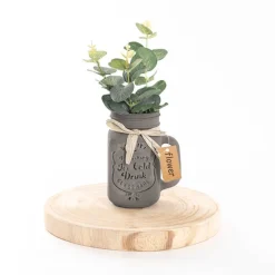 Glass Mason Jar Village Collection Grey (10x8x13.5cmH)