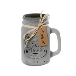 Glass Mason Jar Village Collection Grey (10x8x13.5cmH)