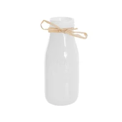 Glass Milk Bottle Solid Glossy White (6cmDx15.5cmH)