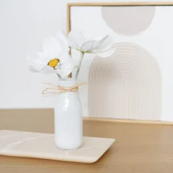 Glass Milk Bottle Solid Glossy White (6cmDx15.5cmH)