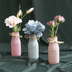 Glass Milk Bottle Solid Glossy Nude (6cmDx15.5cmH)