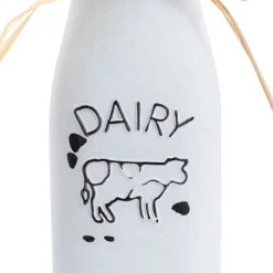 Glass Milk Bottle Village Collection White (6cmDx15.5cmH)