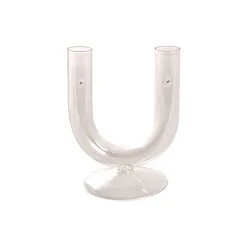 Glass Palma U Shape Dinner Taper Candle Holder (9×11×15cmH)