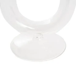 Glass Palma U Shape Dinner Taper Candle Holder (9×11×15cmH)