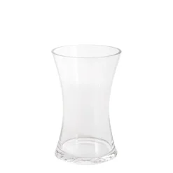 Glass Rosette Vase Concaved Sided Clear (12Dx20cmH)