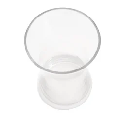 Glass Rosette Vase Concaved Sided Clear (12Dx20cmH)