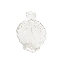Glass Shell Shape Bottle Vase Clear (8x3.5x10.8cmH)