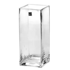 Glass Square Tank Vase 10cm Clear (10x10x25cm)