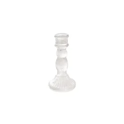 Glass Swindon Dinner Taper Candle Holder Clear (8Dx15.5cmH)