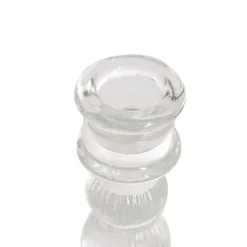 Glass Swindon Dinner Taper Candle Holder Clear (8Dx15.5cmH)