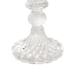 Glass Swindon Dinner Taper Candle Holder Clear (8Dx10cmH)