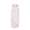 Glass Tall Milk Bottle Pink (5.5x16cmH)