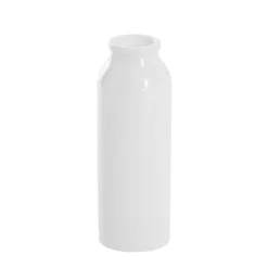 Glass Tall Milk Bottle Solid Glossy White (5.5x16cmH)
