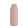 Glass Tall Milk Bottle Solid Glossy Soft Peach (5.5x16cmH)